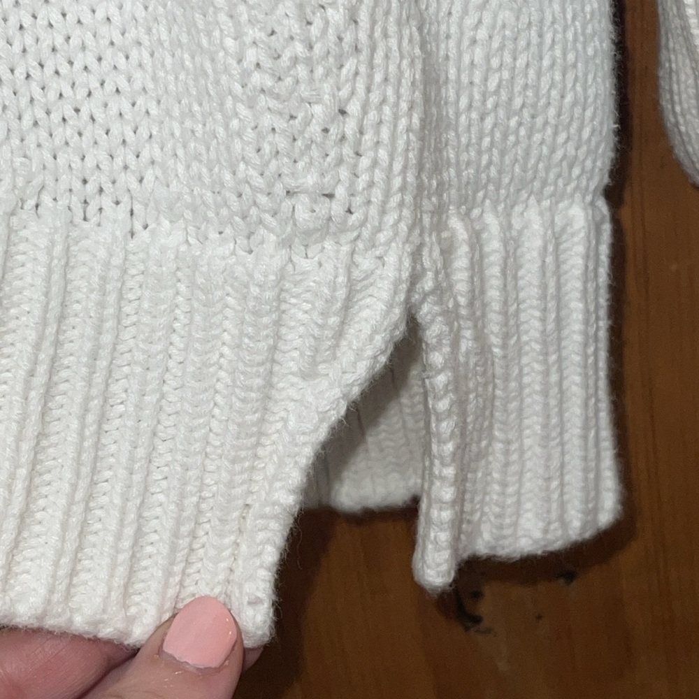 Daily Ritual Soft Cotton White Knit Sweater Sz. XL - Picture 5 of 14